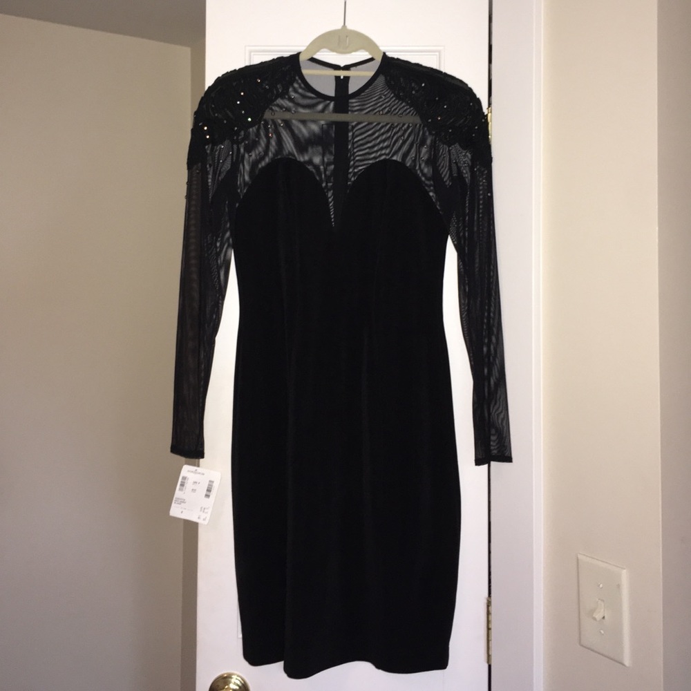 Vintage Tadashi Sleek Black Medium Dress - Picture 1 of 4