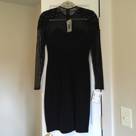 Vintage Tadashi Sleek Black Medium Dress - Picture 2 of 4