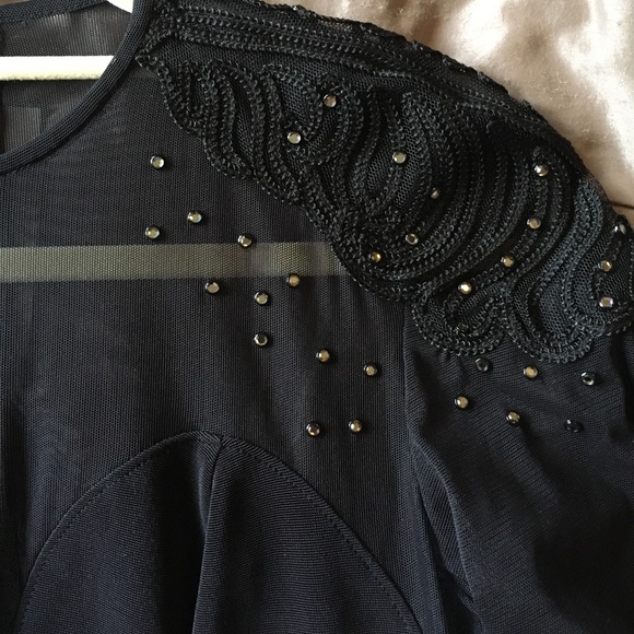 Vintage Tadashi Sleek Black Medium Dress - Picture 3 of 4