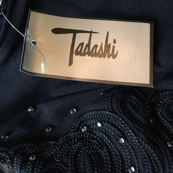 Vintage Tadashi Sleek Black Medium Dress - Picture 4 of 4