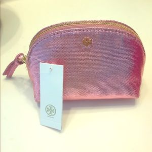 NWT Tory Burch Metallic Cosmetic Bag