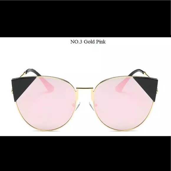 Vireyna- Rose Gold Mirrored Cat Eye Sunglasses - Picture 2 of 2