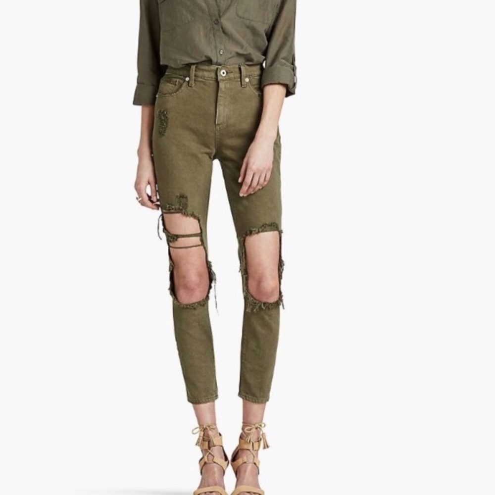 NEW Lucky brand distressed skinny jeans in olive