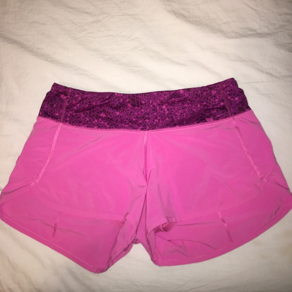 hot pink lululemon speed short