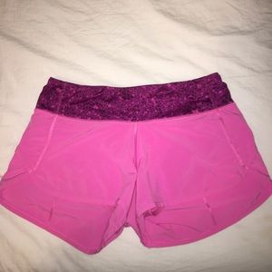 hot pink lululemon speed short