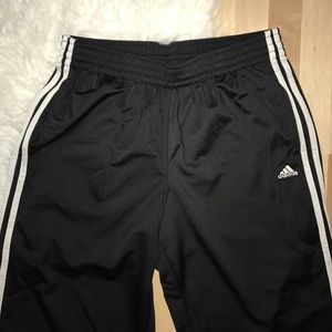 ADIDAS WHITE STRIPED SWEATPANTS