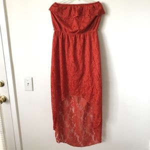 TRIXXI Sleeveless Orange Ruffle Dress Size Large