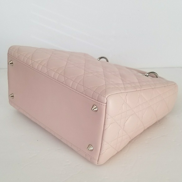 $4100 Lady Dior Medium Pink Lambskin Leather Bag - Picture 3 of 8