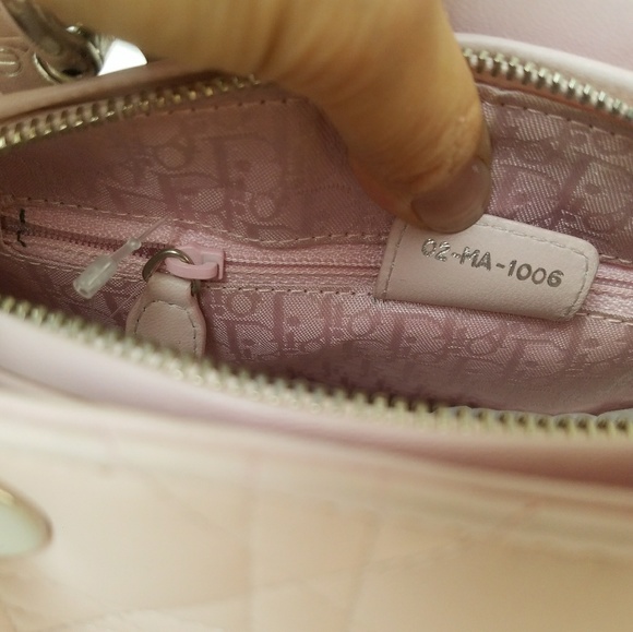 $4100 Lady Dior Medium Pink Lambskin Leather Bag - Picture 7 of 8
