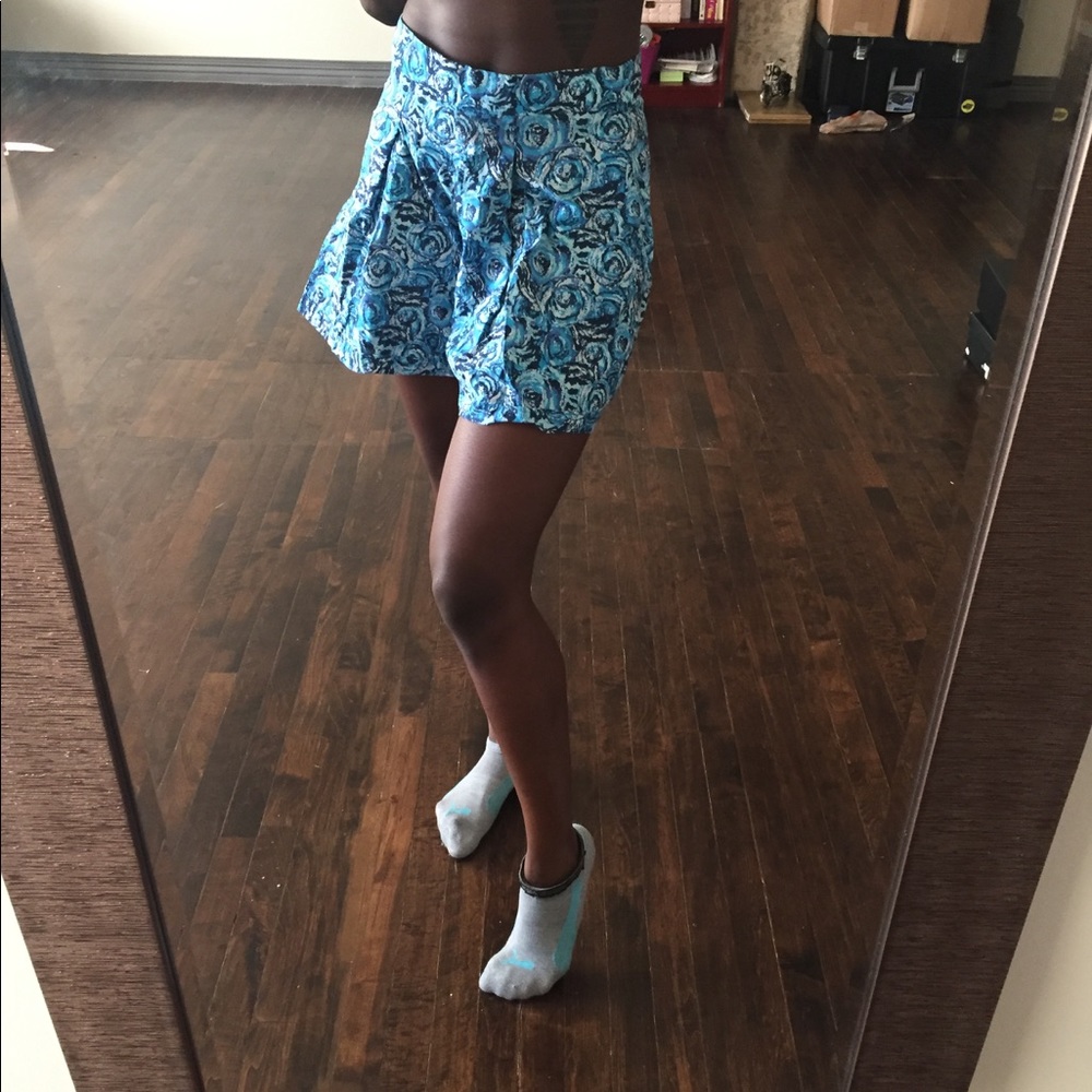 Blue African print (Ankara) Culotte Shorts