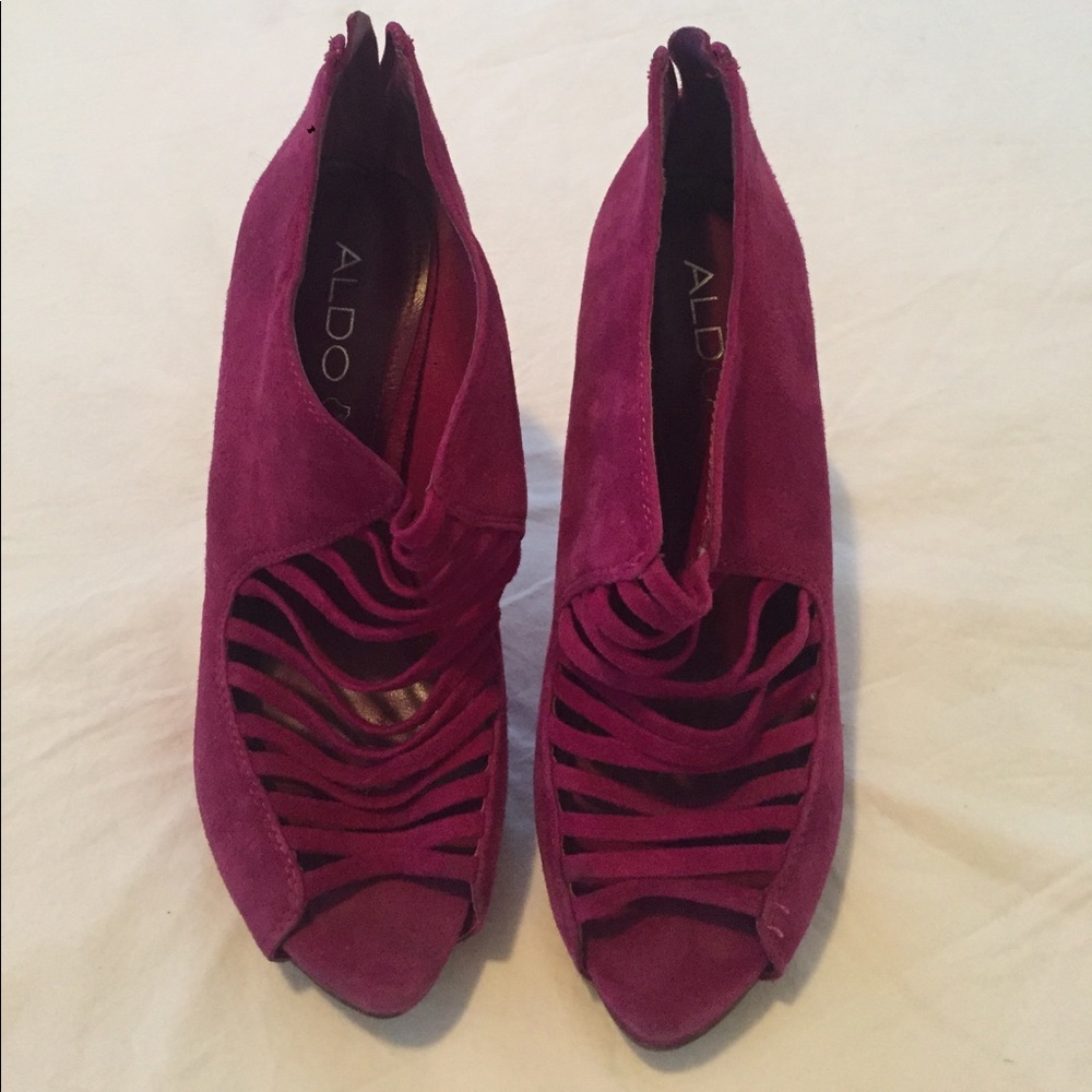 Aldo Fuschia Pink Caged Heels