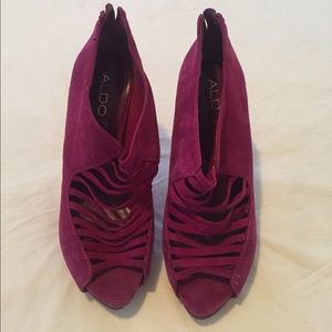 Aldo Fuschia Pink Caged Heels