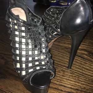 H by Halston cage platformed heels. 8 1/2.