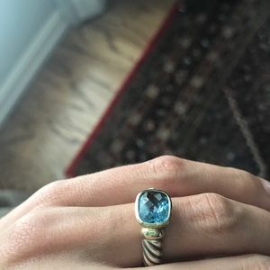David Yurman blue topaz noblesse ring