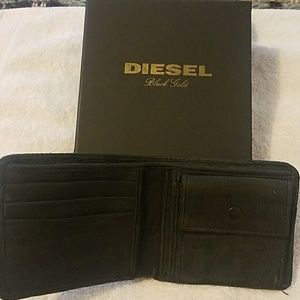 Black leather Diesel wallet - Mens