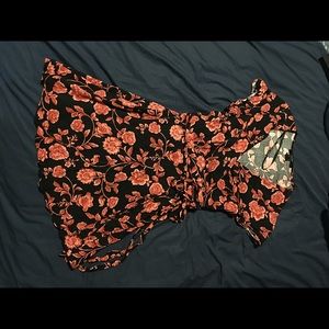 Black and red floral dress