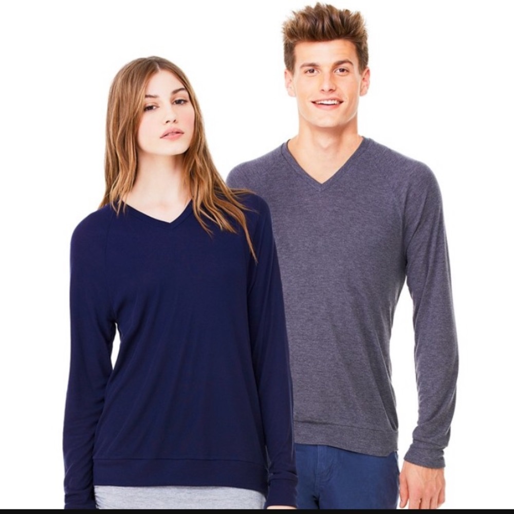 Bella+Canvas Unisex Black Soft V-Neck Sweater