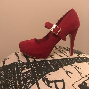 Red suede shoes