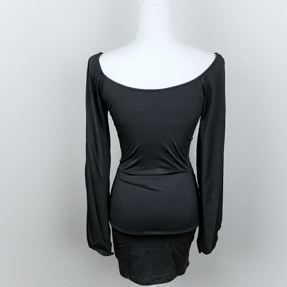 Black Ribbon Corset Lace Up Gothic Dress Witchy S - Picture 2 of 8