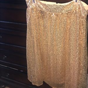 GOLD Sequin Zip Up Skirt