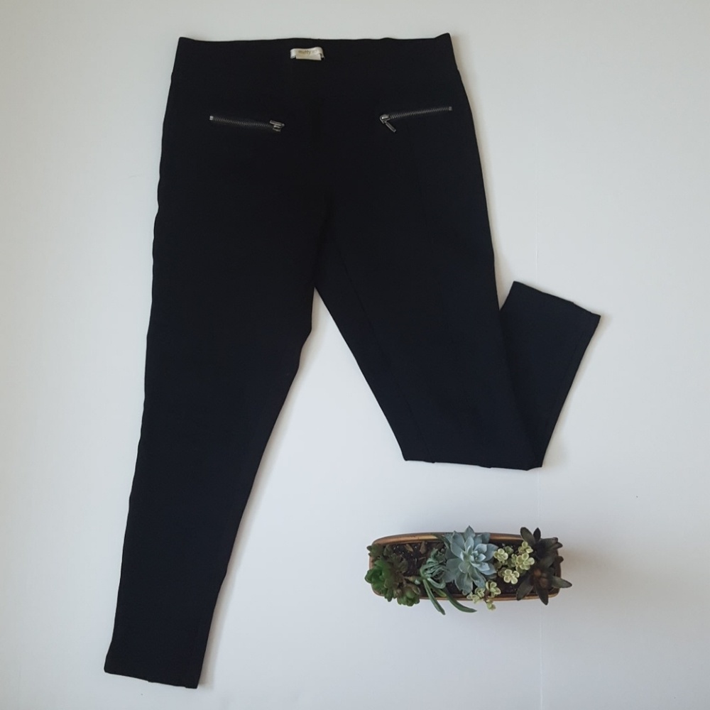 Matty m cropped black leggimgs with zippers