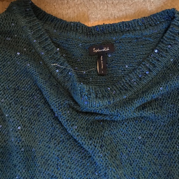 *Splendid Scoop Neck Cropped Sweater Sequined - Picture 4 of 8