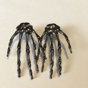 Skeleton hand earrings