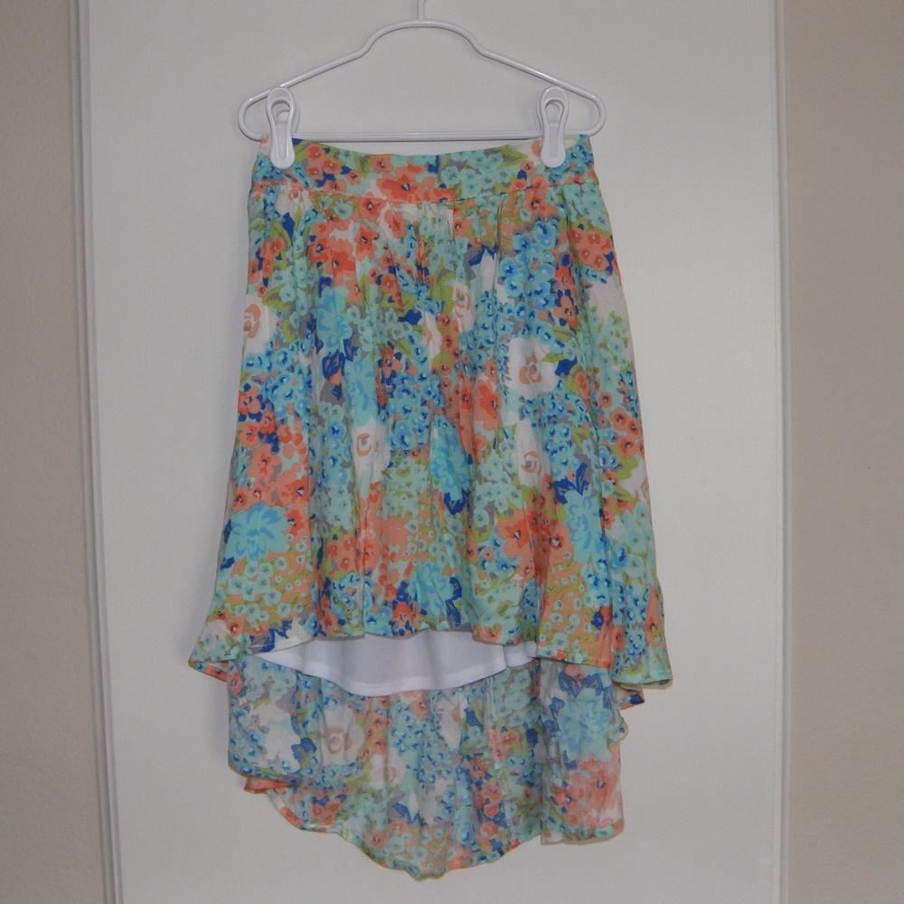 Floral high low skirt