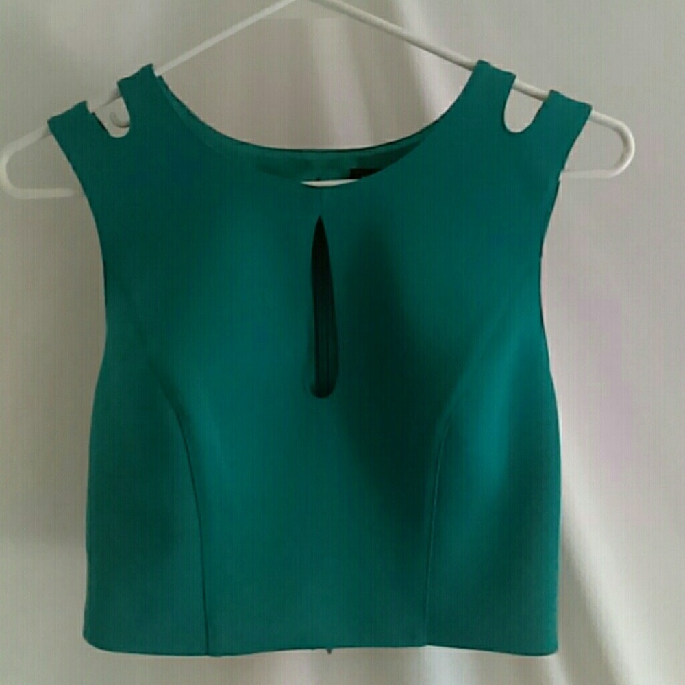 Bebe Teal color exotic crop top