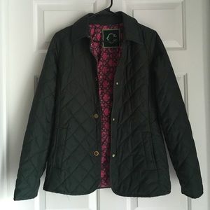 C Wonder Hunter Green Quilted Jacket - Sz S