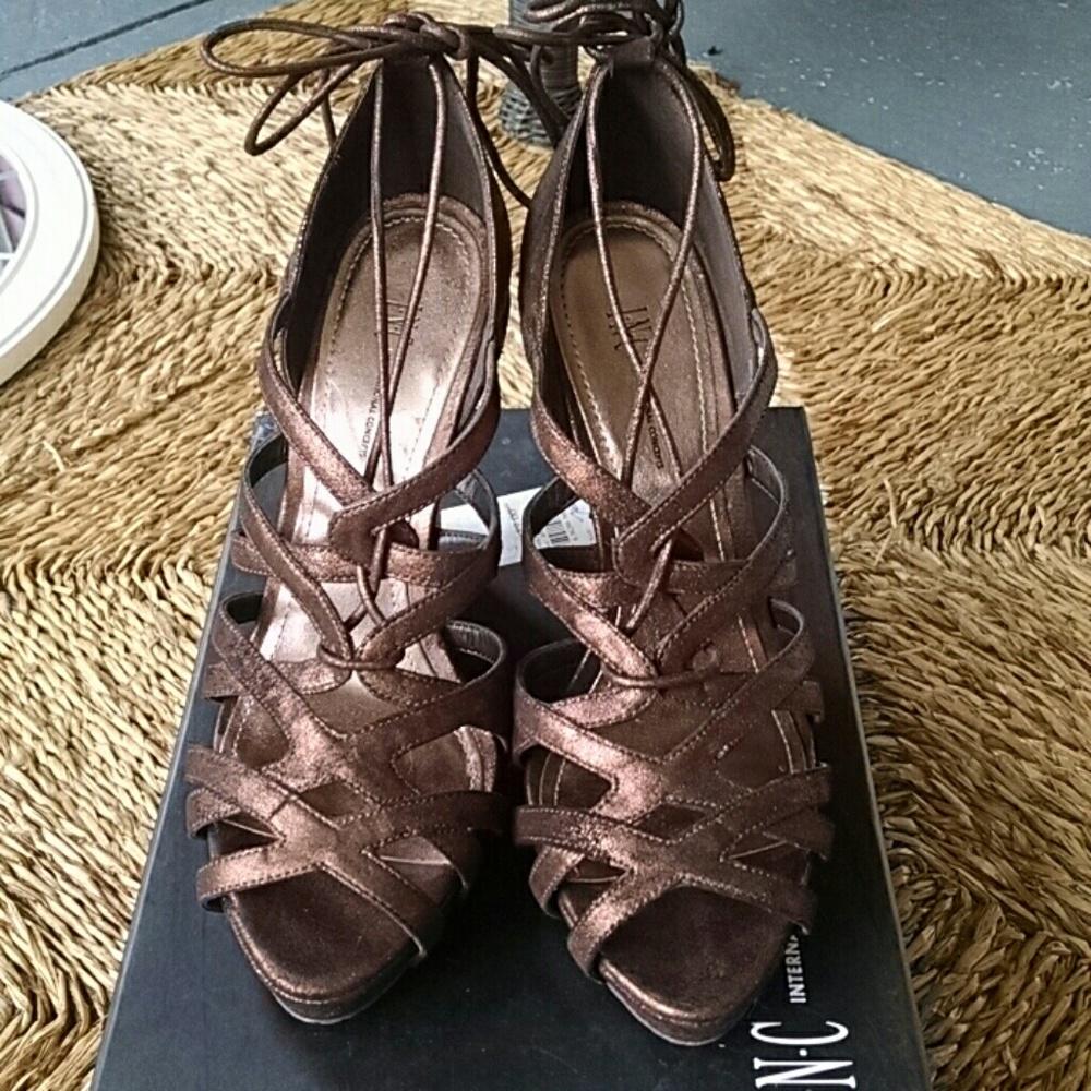 INC gladiator wedged sandal