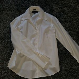 Jones New York white structured Blouse