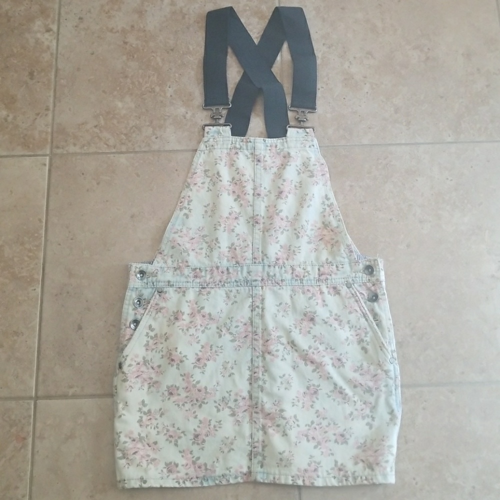 Forever 21 | Floral Denim Overall Skirt