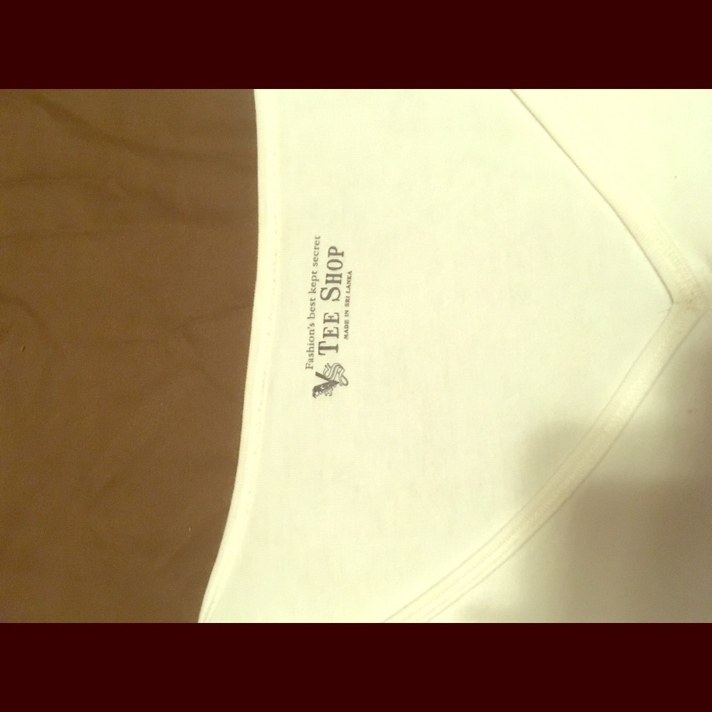 Victoria's Secret ruched front ,white v-neck top.