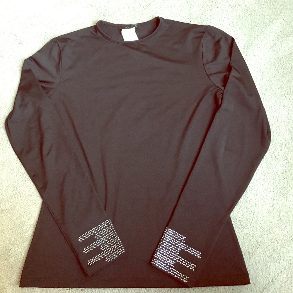 Black top with bling sleeves