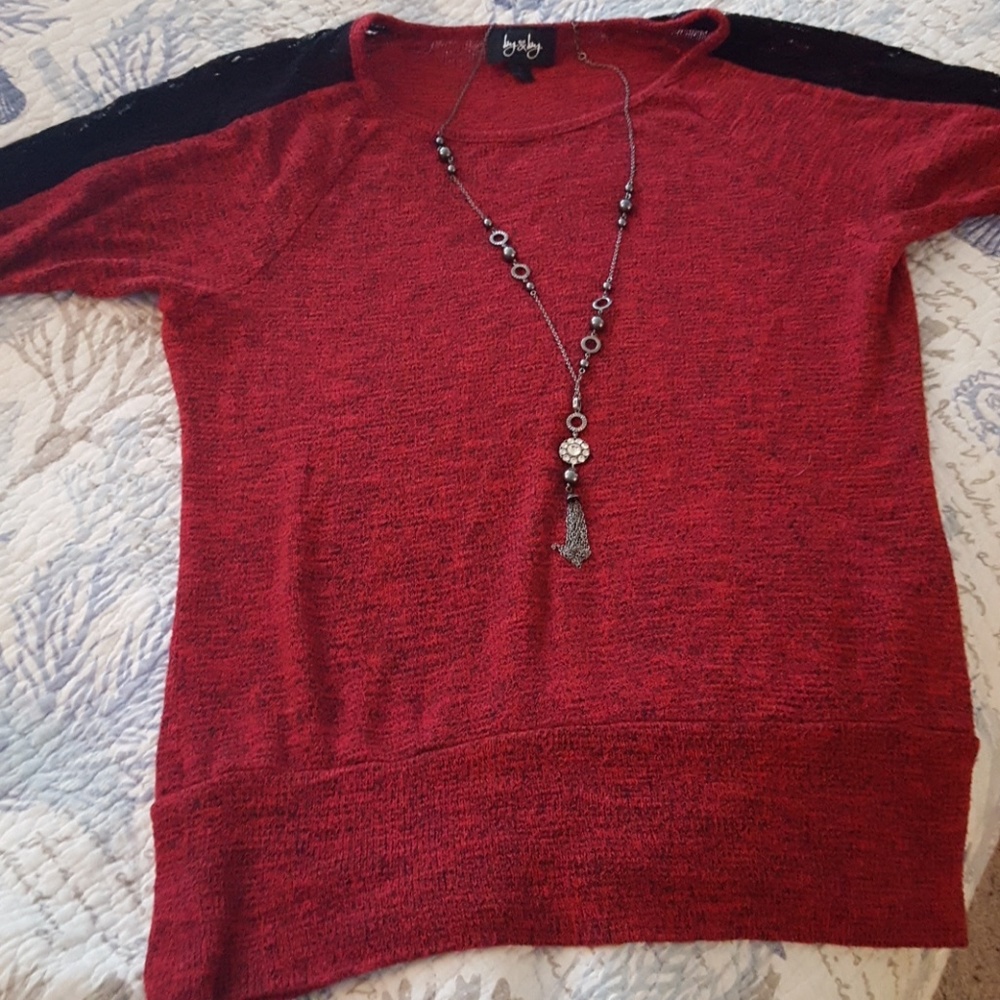 Red 3/4 length sweater