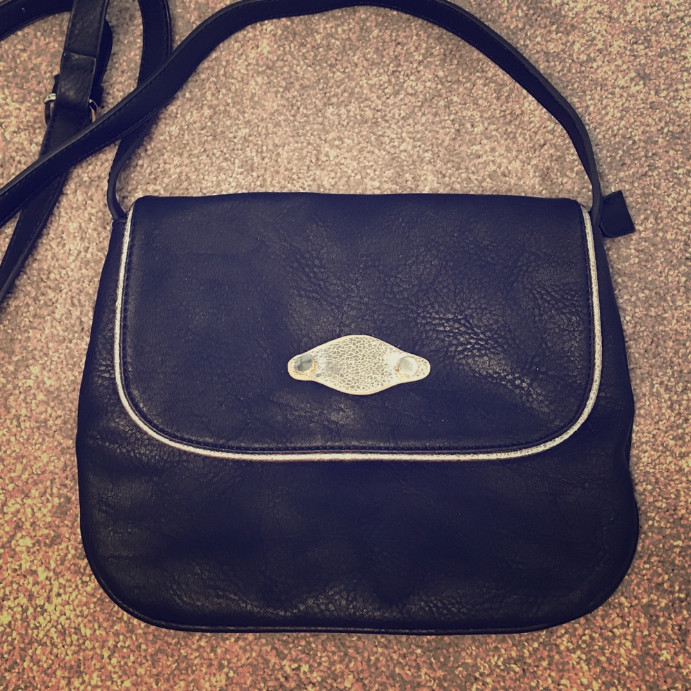 Big Buddha leather cross body bag with gold accent