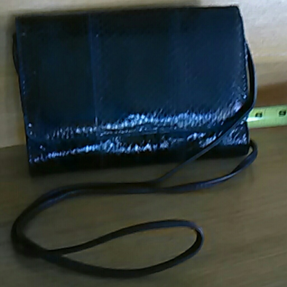 Dark blue-black snakeskin evening bag , like new