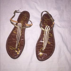 Sam Edelman Zebra, Gold and Coral Sandals