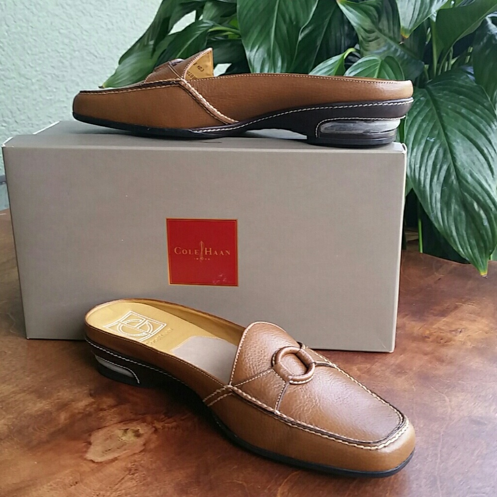 FINAL PRICE Cole Haan Dark Bamboo Leather Mule