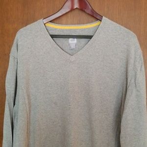 Men's grey v-neck sweater