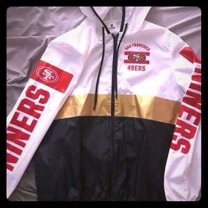 PINK 49ers windbreaker xs/s