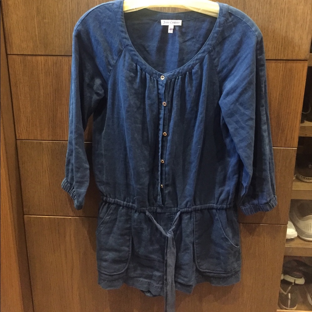 Juicy Couture Denim 3/4 sleeve Romper