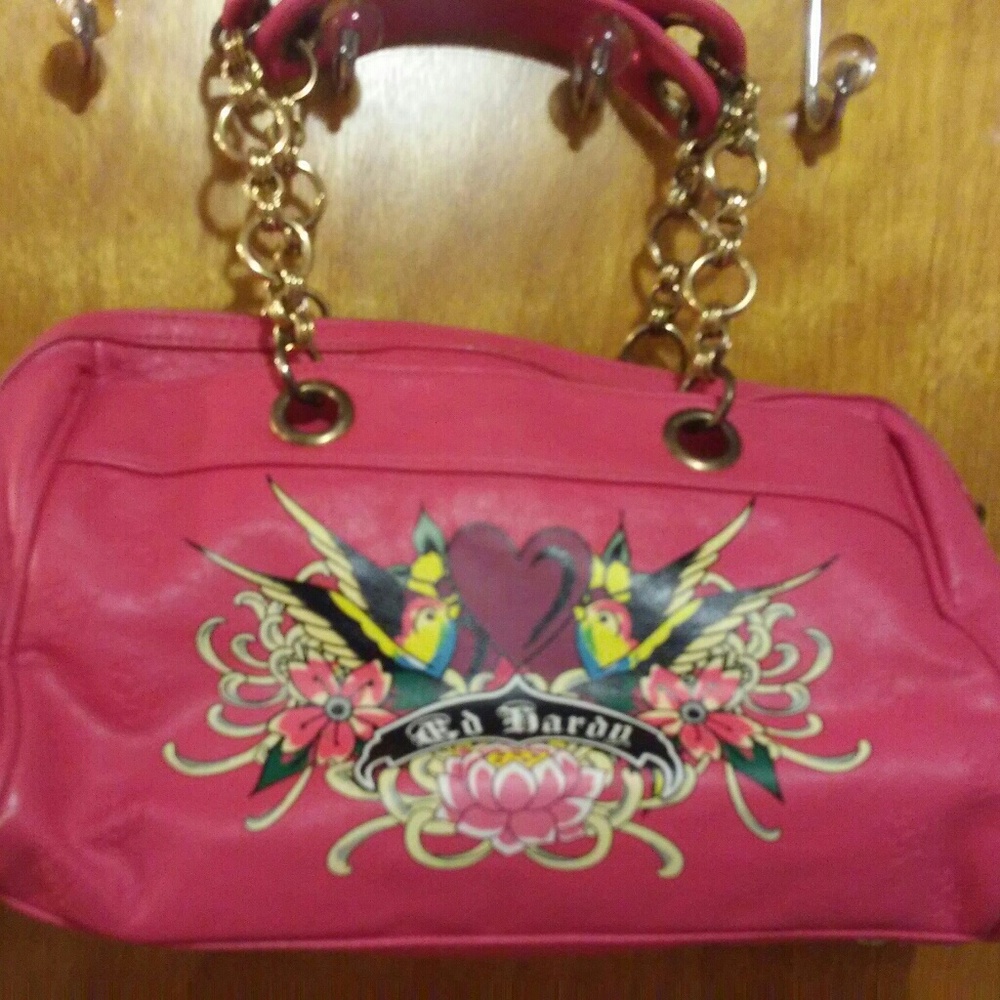 Ed Hardy pink purse