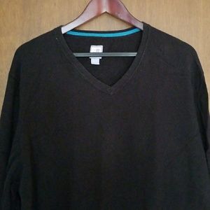Men's black v-neck sweater