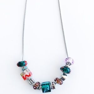 ✅COLORFUL GLASS CHARM NECKLACE