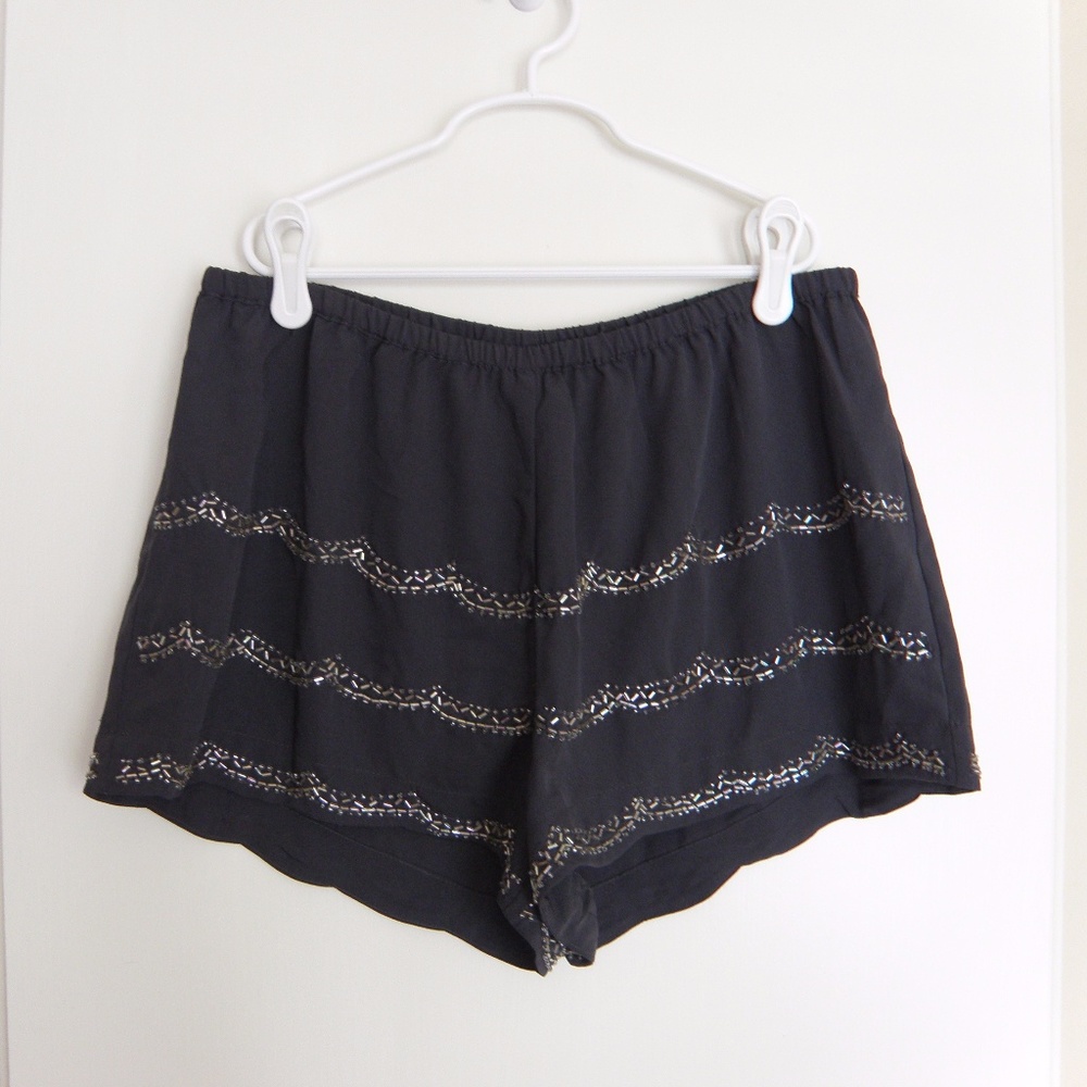 Grey beaded shorts