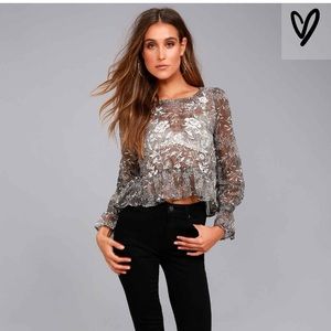 NWOT sheer peplum top