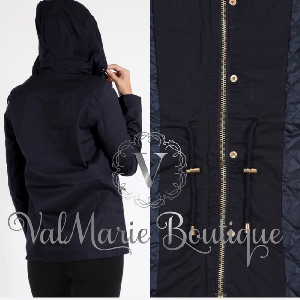LAST 1- Navy w/ gold tone hardware utility jacket - Picture 3 of 3