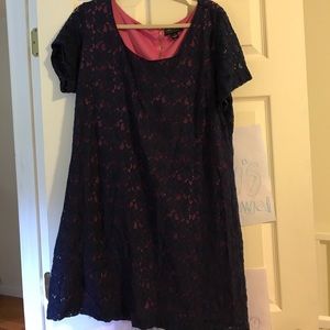 Blue and pink lace dress